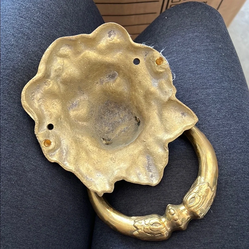 Gold Lion Head Door Knocker